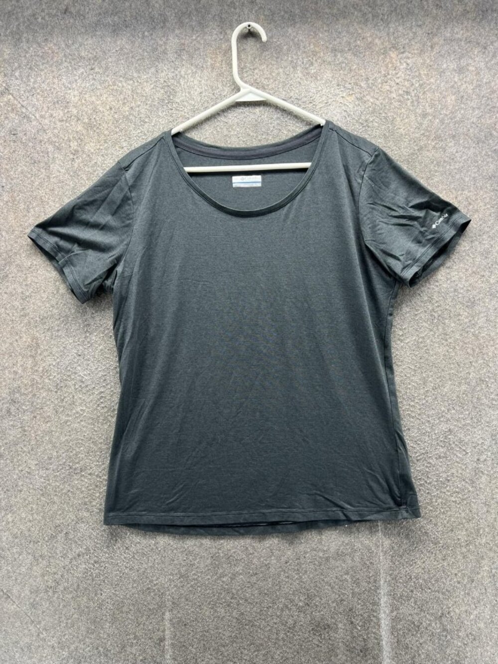 Columbia Shirt Womens XL Gray Scoop Neck Short Sleeve Lightweight Athletic Top